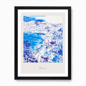 Ibiza Spain 2 Mediterranean Blue Drawing Poster Art Print