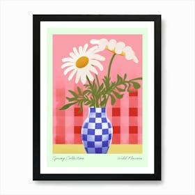 Spring Collection Wild Flowers Blue Tones In Vase 4 Art Print