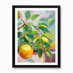 Dwarf Lemon Tree Impressionist Painting Plant Art Print