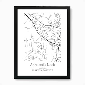 Annapolis,United States Minimalist Map Art Print