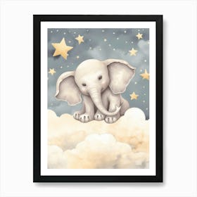 Sleeping Baby Elephant Art Print