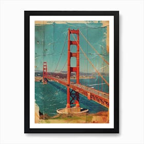 Kitsch Golden Gate Bridge Collage 1 Art Print