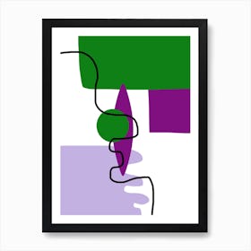 Purple And Green Abstract Eye Art Print