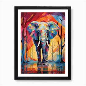 Elephant Abstract Pop Art 3 Art Print