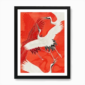 Japanese Cranes Art Print