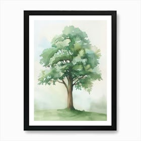 Mahogany Tree Atmospheric Watercolour Painting 7 Art Print