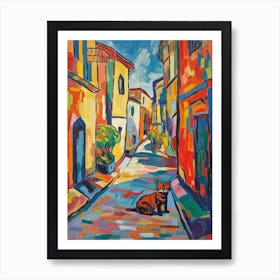 Painting Of Rome With A Cat In The Style Of Fauvism 3 Art Print