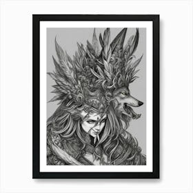 Wolf Woman Art Print