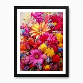 Big Bunch Of Exotic Flowers Art Print