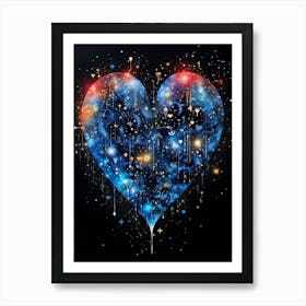 Space Zodiac Heart 4 Art Print
