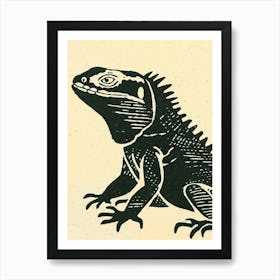 Cuban Iguana Bold Block 3 Art Print