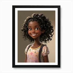 Black Girl With Curly Hair Art Print