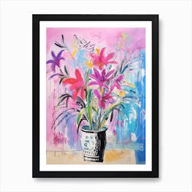 Flower Painting Fauvist Style Fuchsia 3 Art Print