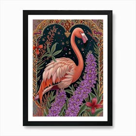 Greater Flamingo And Oleander Boho Print 2 Art Print