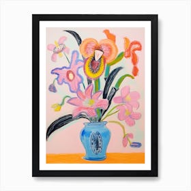 Flower Painting Fauvist Style Monkey Orchid 1 Art Print