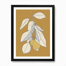 Lemon Tree Minimalistic Drawing 2 Art Print