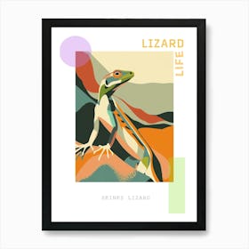 Skinks Lizard Abstract Modern Illustration 3 Poster Art Print