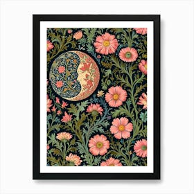 William Morris Moon And Flowers 15 Art Print