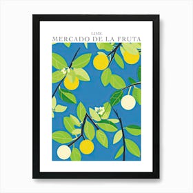 Mercado De La Fruta Lime Illustration 1 Poster Art Print