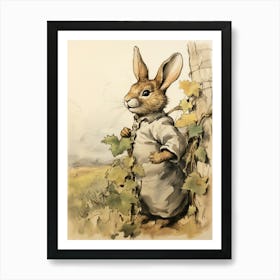 Storybook Animal Watercolour Rabbit 5 Art Print