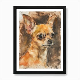 Chihuahua Watercolor Painting 2 Art Print