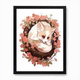 An Illustration Of A Sleeping Possum 3 Art Print