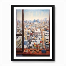 Winter Cityscape Tokyo Japan 1 Art Print