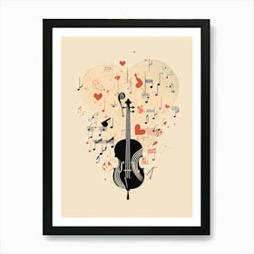 Musical Linework Heart Art Print