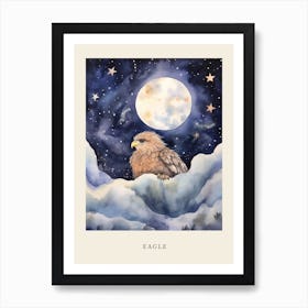 Baby Eagle Sleeping In The Clouds Nursery Poster Art Print