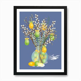 Easter Eggs In A Vase Art Print