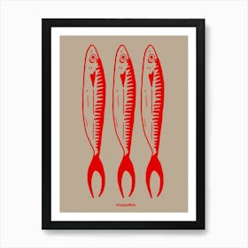 Red Sardines Art Print