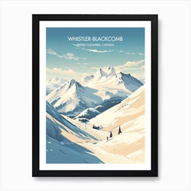 Poster Of Whistler Blackcomb   British Columbia, Canada, Ski Resort Illustration 7 Art Print