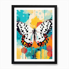 Pop Art Marbled White Butterfly 1 Art Print