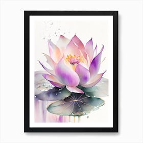 Lotus Flower Petals Watercolour 6 Art Print