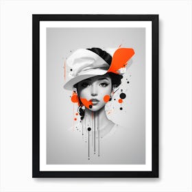 Girl With Hat Art Print