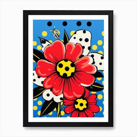 Floral Polka Dot 3 Art Print