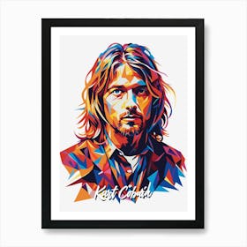 Kurt Cobain 01 Portrait Music Icon Style WPAP Pop Art Art Print