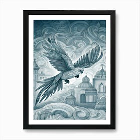 Cricket Parrot In Flight Art Print