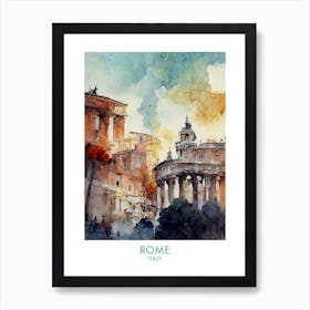 Rome Italy Watercolour Art Print