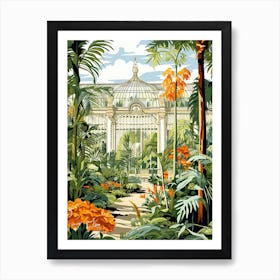 Botanischer Garten Mnchen Nymphenburg Germany Modern Illustration 1  Art Print