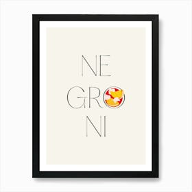 Negroni Cocktail Art Print