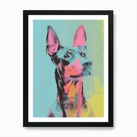 Pastel German Pinscher Dog Pastel Line Illustration  3 Art Print