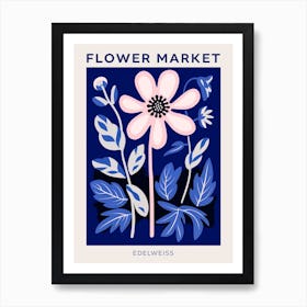 Blue Flower Market Poster Edelweiss 2 Art Print