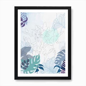 Butterflies And Leaves Art Print