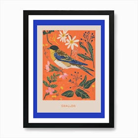 Spring Birds Poster Swallow 3 Art Print