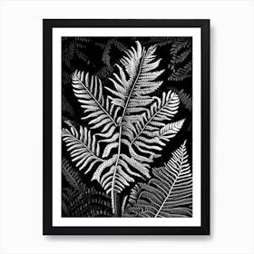 Rusty Back Fern Linocut Art Print