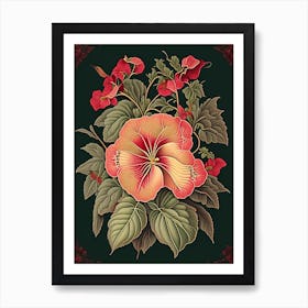 Impatiens 3 Floral Botanical Vintage Poster Flower Art Print