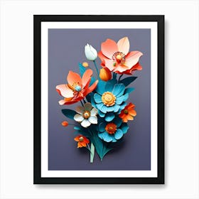 Paper Flowers 8 Art Print