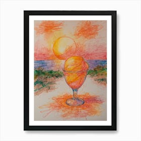 Ice Cream At Sunset Art Print