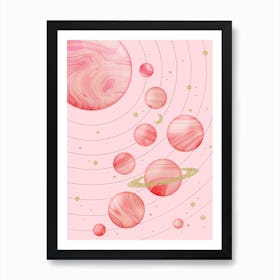 Pink Solar System Art Print